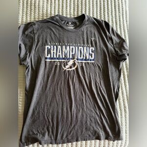 Fanatics Gray Crewneck T-Shirt with Black Logo Tag